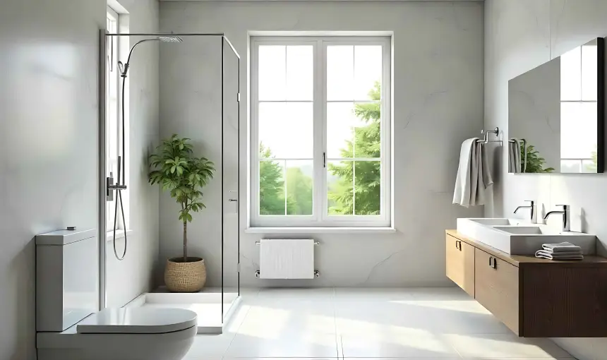 Bathroom window design for small space