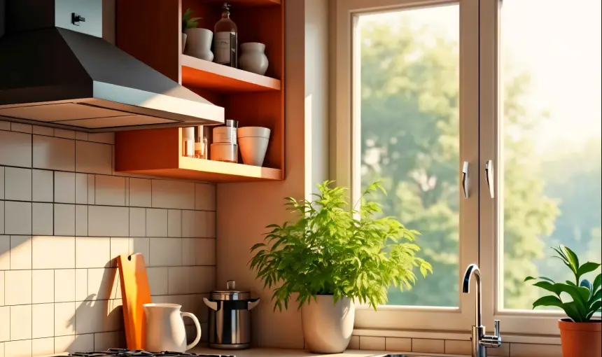 Modern kitchen window design for ventilation