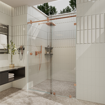 1 Fixed Glass + 1 Sliding Door (Left/Right Sliding)