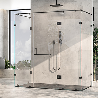 1 Right Door/ Left Door + 4 Fixed Glass (With 180° Glass To Glass Hinge) C Shape