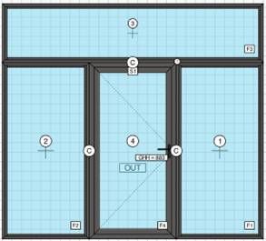 INSIDE AND OUTSIDE OPENING CASEMENT DOOR WITH TWO SIDE FIX AND TOP FIX