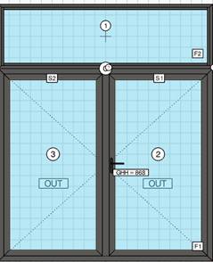 INSIDE AND OUTSIDE OPENING FRENCH DOOR WITH TOP FIX
