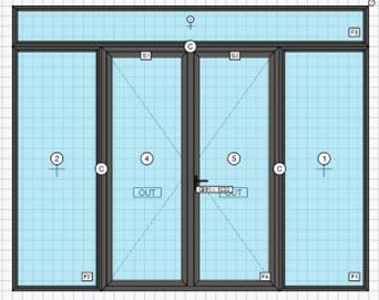 INSIDE AND OUTSIDE OPENING FRENCH DOOR WITH TOP FIX & TWO SIDE FIX